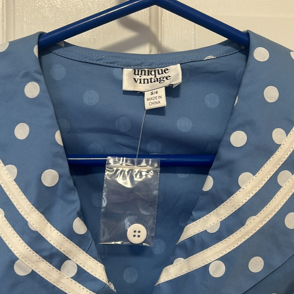 Unique Vintage Polka Dot Bow Sailor Shirt - Picture 3 of 3